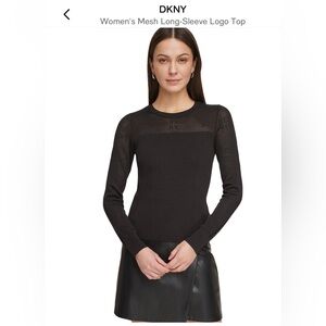 DKNY mesh long sleeve top